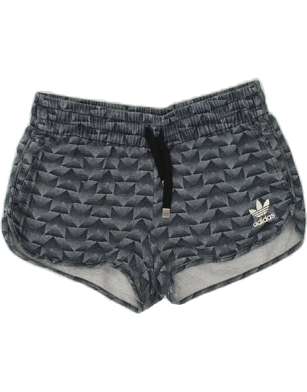 Street Style Suit ADIDAS Womens Hot Pants UK 12 Medium Navy Blue Chevron Cotton