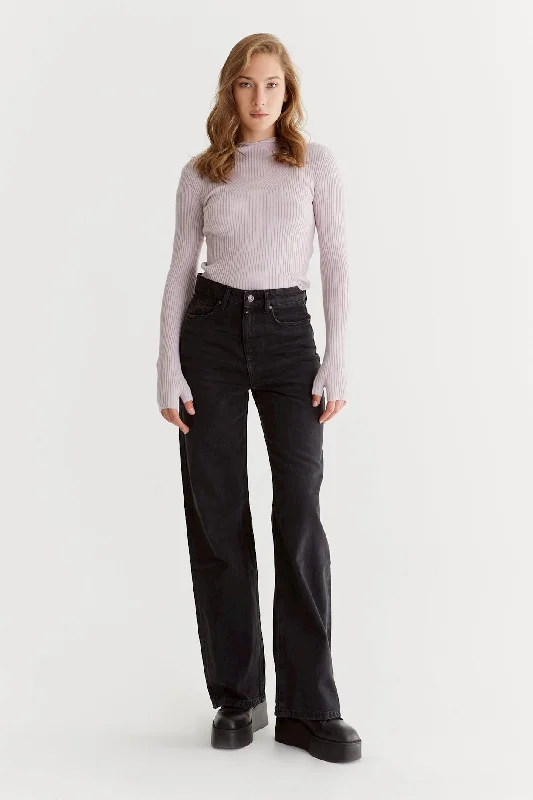 Cute Style Maria Ultra High Waist 5 Pocket Jeans Black