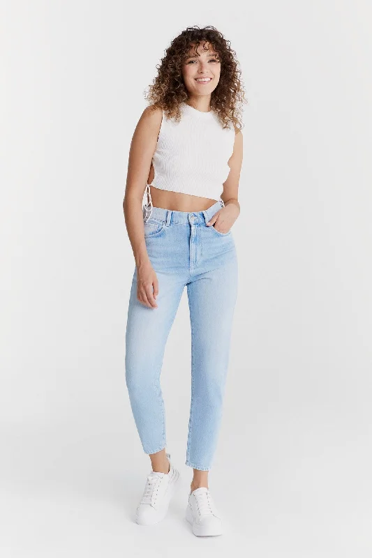 Bright Colors Lynn Mid Waist 5 Pocket Jeans Sky Blue
