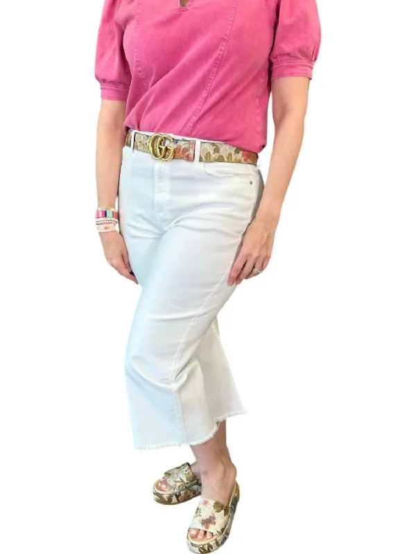 Nightclub Style Jana Wide Leg Cropped Jean In White