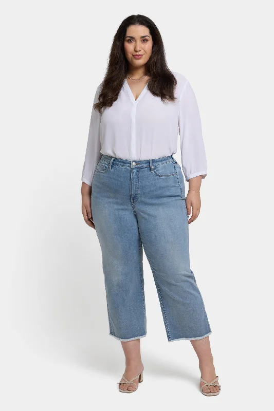 Cool Summer Coco Relaxed Wide Leg Crop Jeans In Plus Size - Santiago Sea