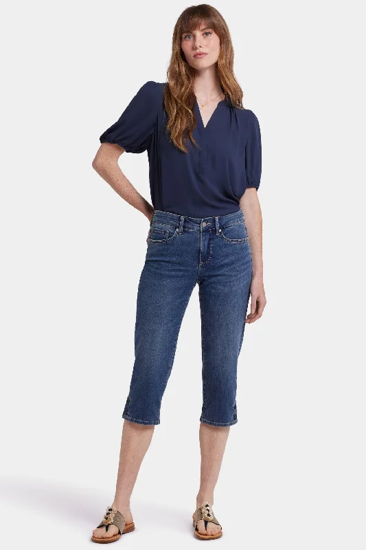 Slightly Flared Design Marilyn Straight Crop Jeans - Valencia Surf