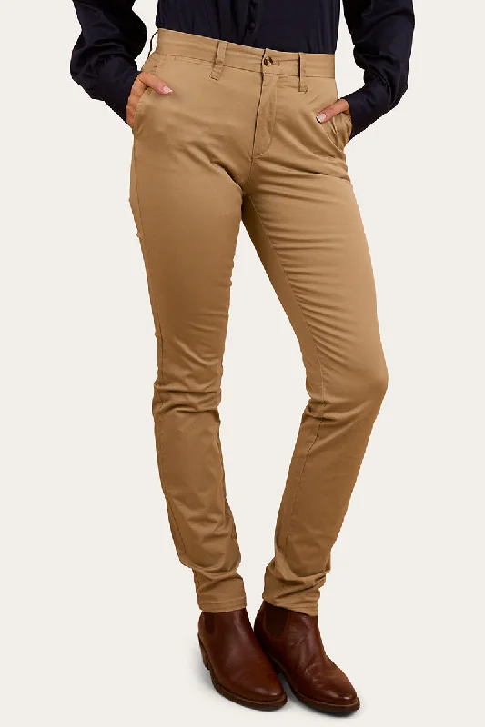 European And American Style Scottsdale Womens Regular Fit Chino Pant - Clay