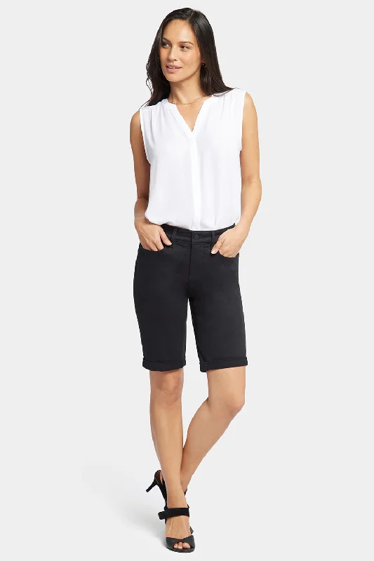 Street Fashion Briella 11 Inch Denim Shorts - Black