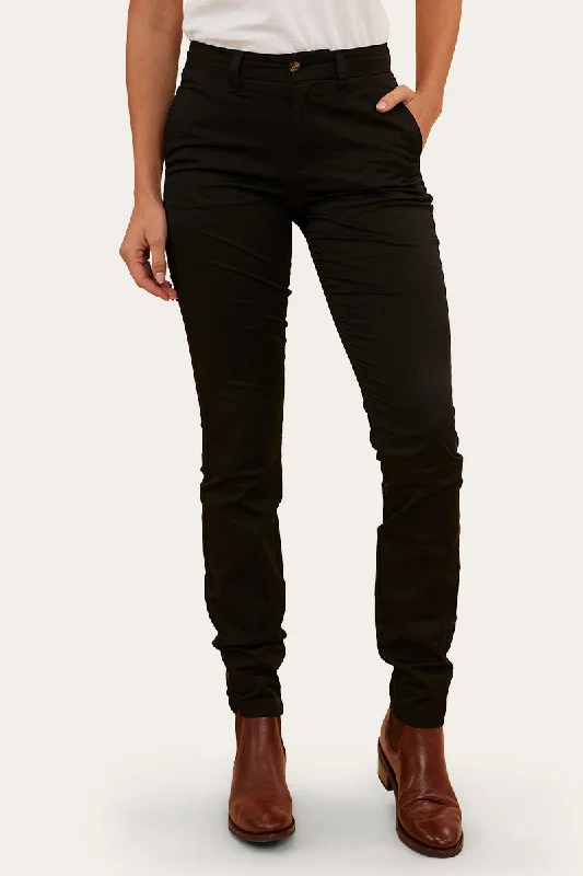 Wearable At Home Or Out Samford Womens Slim Chino Pant - Black