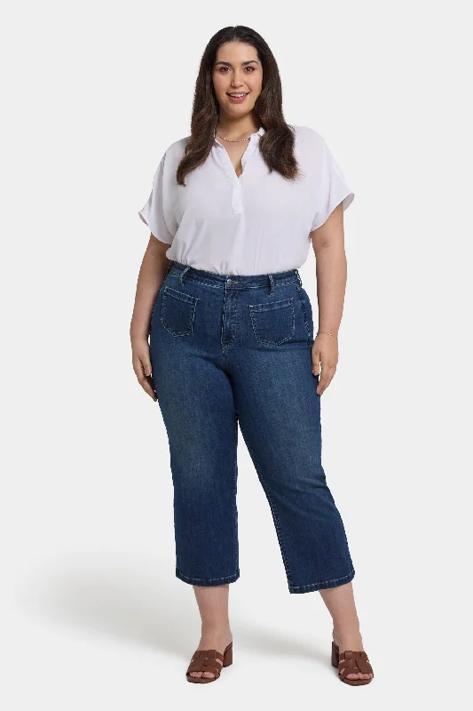 Dynamic Fashion Coco Relaxed Wide Leg Crop Jeans In Plus Size - Rio Rapids