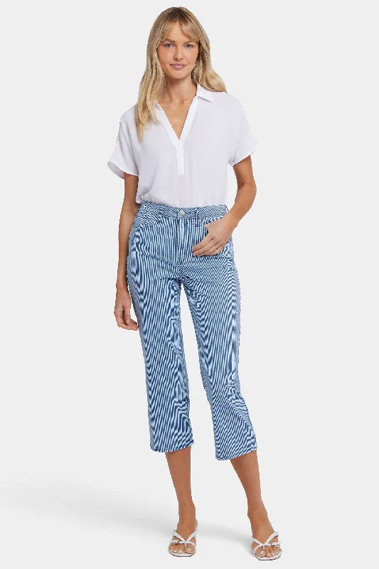 Youthful Joni Relaxed Capri Jeans - Villa Vista Stripe