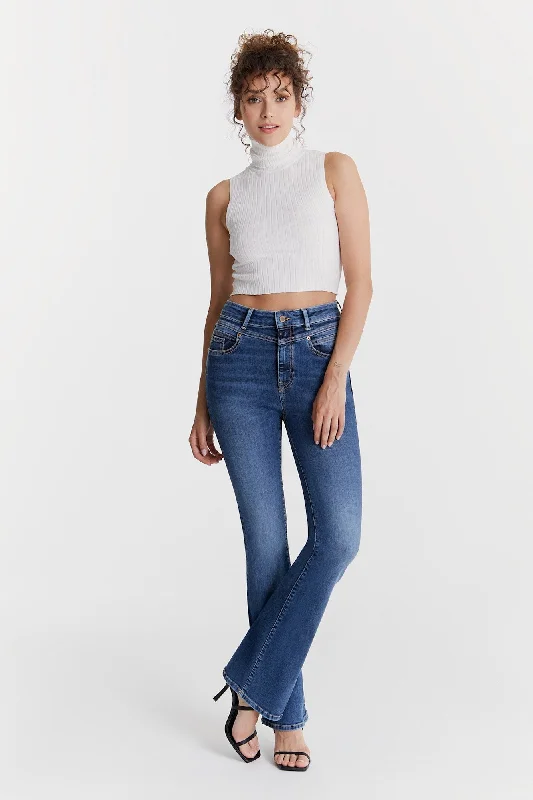 Low-key Luxury Matilda Ultra High Waist 5 Pocket Jeans Sapphire Blue