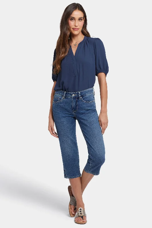 Sexy Fun Marilyn Straight Crop Jeans In Petite - Valencia Surf