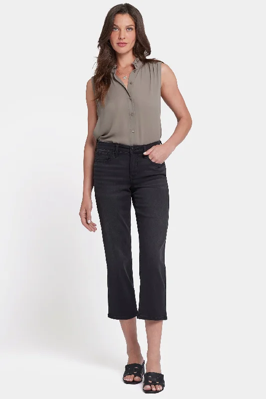 Simple Solid Color Relaxed Piper Crop Jeans - Cadiz Royal
