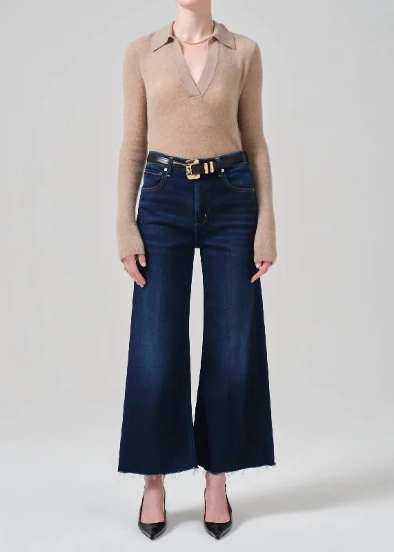 Comfortable Design Lyra Lotus Wide Leg Crop Jeans