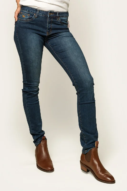 Design And Tailoring Victoria Womens Mid-Rise Straight-Leg Jeans - Classic Blue