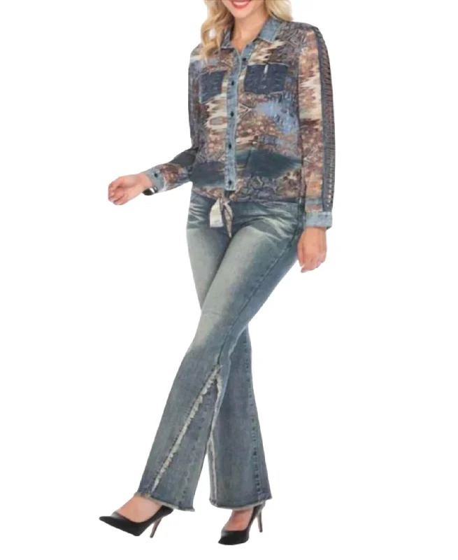 Double-sided Wear Jenn Flare Jean In Blue
